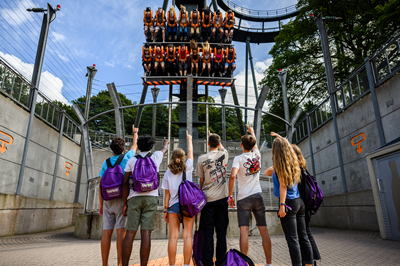 International Summer School students enjoying a day at the theme park